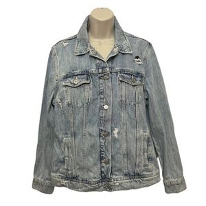 Old Navy Women’s light Denim Distressed Jeans Jacket